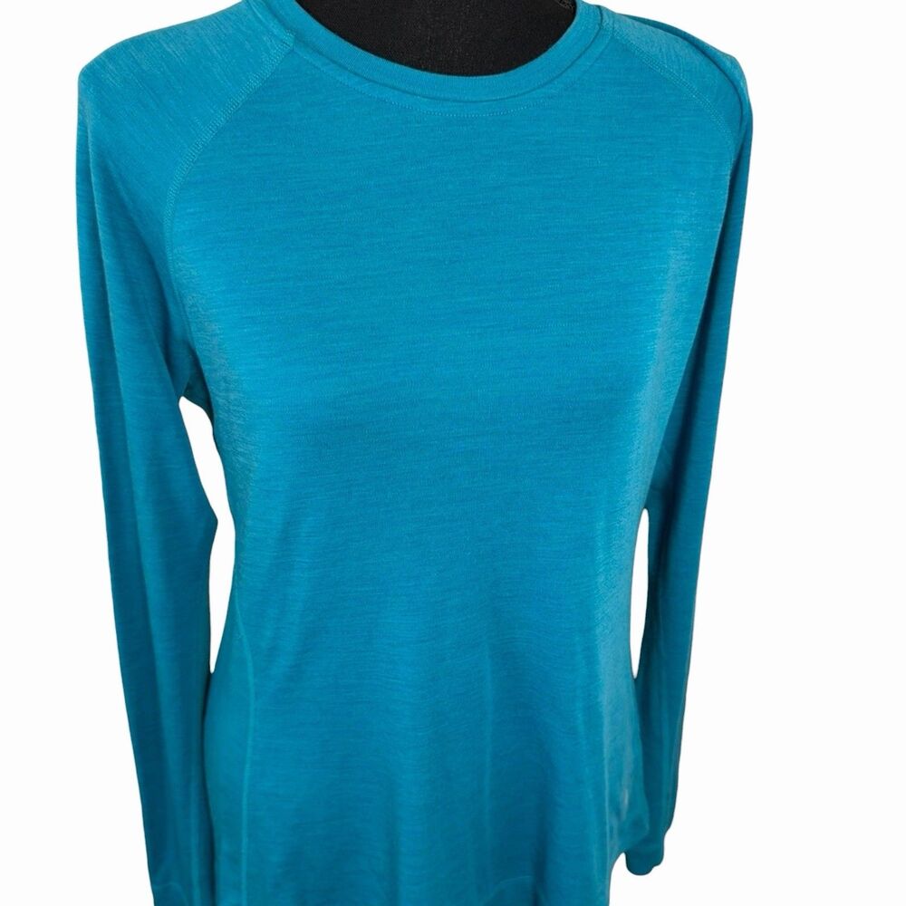 Smartwool Merino 250 Shirt Women’s XL 100% Wool Long Sleeve Base Layer Aqua Blue - Picture 1 of 8